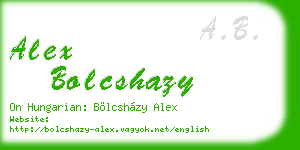 alex bolcshazy business card